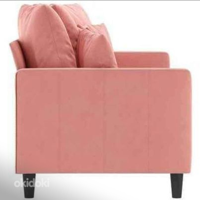 2-местный бархатный розовый диван (фото #6)