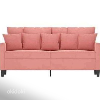 2-местный бархатный розовый диван (фото #8)