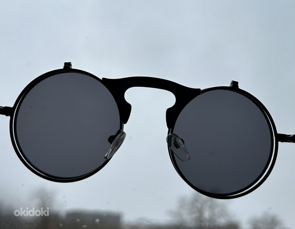 Черные метал. солнцезащитные очки с открывающимися стеклами (фото #9)