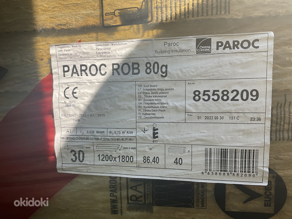 Каменная вата Paroc ROB