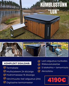 Soojustatud Luksuskümblustünn LUX täislisadega