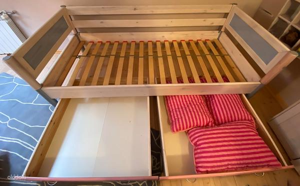 Детская кровать с ящиками для хранения + матрас (фото #3)