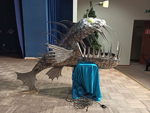 Metallkuju / skulptuur - õngitseja kala (3 foto / 10)