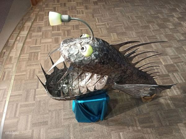 Metallkuju / skulptuur - õngitseja kala (foto #5)