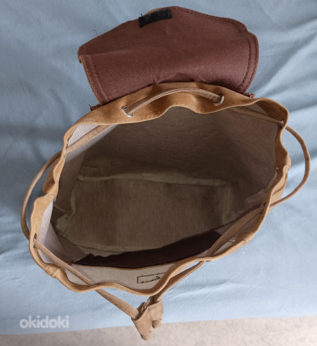 Коричневый рюкзак на липучке. Velcro pruun seljakott (фото #4)