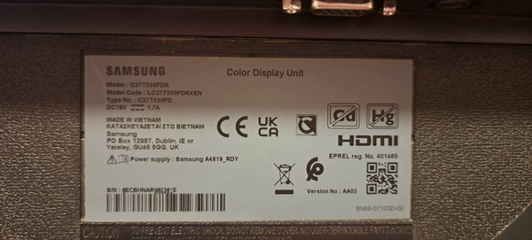 Monitor 27 Samsung C27T550 Curved
