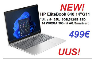 UUS garantii HP EliteBook 640 G11 14"Ultra5-125U/16/512 (1 foto / 3)