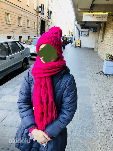 Красивый зимний комплект шапка + шарф для девочки (фото #2)