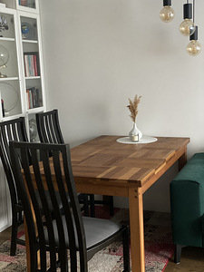 Tammest massiivne söögilaud 150x90cm (1 foto / 3)
