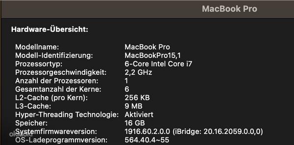 Apple MacBook Pro 2018 | 15,4 дюйма | Сенсорная панель (фото #8)