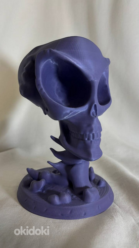 3D-kujuke “Skull” — lilla kolju alusel, dekoratsioon/
