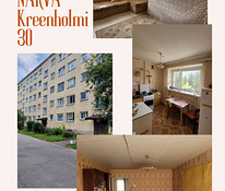 3-toaline korter lodžaga Kreenholmi 30