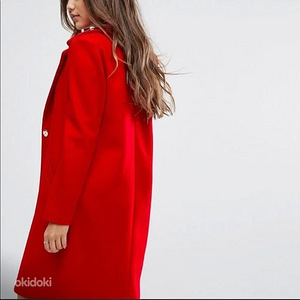 Vähe kantud, River Island punane kevad mantel UK10(M) (1 foto / 4)