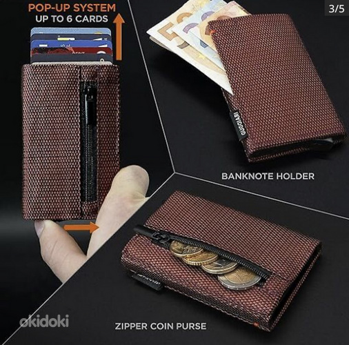 GUGGIARI Card Holder - Держатель для банковских карт с карманом для монет (фото #2)