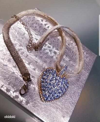 Ожерелье, кулон с цепочкой ,с кристаллами Сваровски, новое (фото #3)