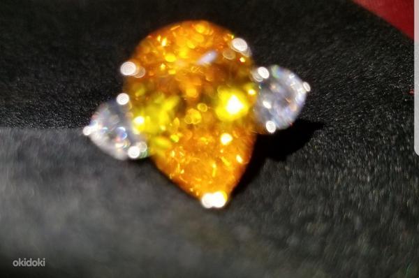Kuldsõrmus valge kuld standard 585 14k smaragd (foto #4)