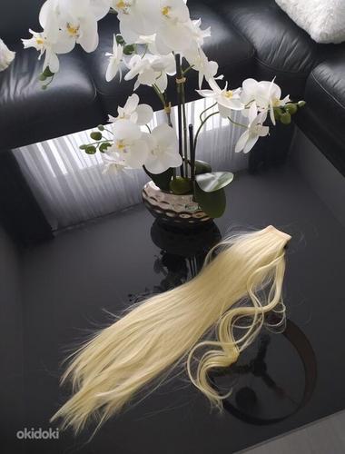 Blond Hobusesaba juuksepikendus pikkus 60 cm (foto #3)