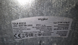 Pesumasin Whirlpool TDLR60210 6kg 1200p/min (6 foto / 7)