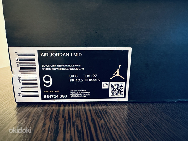 Air Jordan 1 Grey and Black 42.5 / 27cm (foto #5)