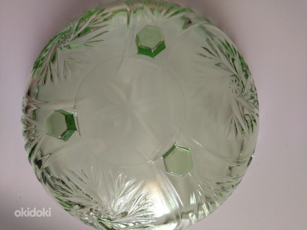 Tarbeklaas roheline kolmjalgkauss, vaas (foto #2)