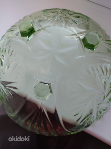Tarbeklaas roheline kolmjalgkauss, vaas (foto #4)