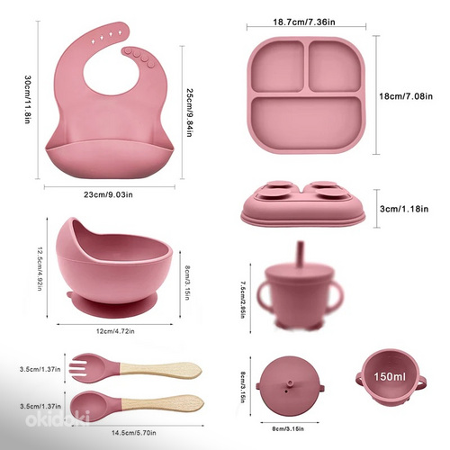 Набор силиконовой посуды (розовый) (фото #2)