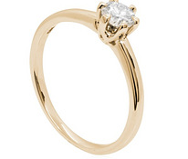 Золотое кольцо, бриллиант 0,33 карата