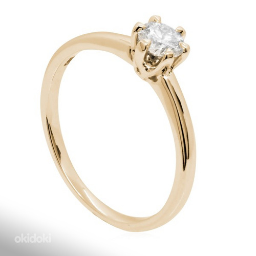 Золотое кольцо, бриллиант 0,33 карата (фото #1)