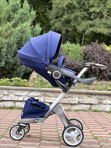 Продам коляску STOKKE XPLORY X, королевский синий + аксессуа (2 фото из 10)