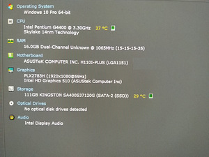 ITX size/Intel G4400/H110/16GB RAM/SSD 120GB (2 foto / 9)