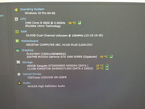 I5-6600/H110/16GB RAM/SSD 120GB/HDD 500GB/GTX 1660S OC 6GB (2 foto / 10)