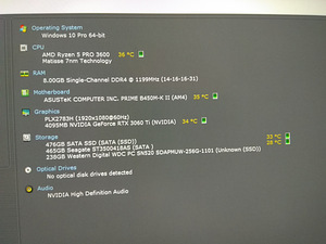 R5 3600/B450M/8GB RAM/SSD 256GB/SSD 512 GB/RTX 3060TI 8GB (2 foto / 10)