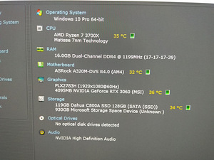 Ryzen 7 3700X/A320M/16GB RAM/SSD 128GB/HDD 1TB/RTX 3060 12GB (2 foto / 10)