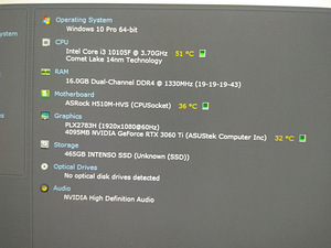 Intel I3-10105F/H510M/16GB RAM/SSD 500GB/RTX 3060TI OC 8GB (2 foto / 10)
