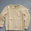 Белый шерстяной свитер с узорами. Арановский свитер. (фото #3)