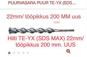Hilti puuriterad sds max / sds plus (1 foto / 3)