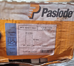 Püstoliklambrid Paslode W16 32mm C 10000 tk; tsingitud (2 foto / 3)
