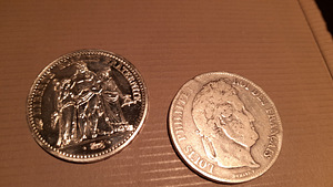 Hõbe 10 ja 5 franc (2 foto / 2)