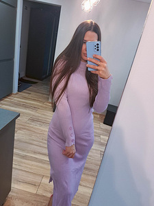 Новое светло-фиолетовое свитер-платье (S/M)