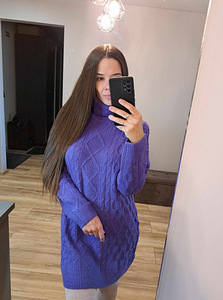 Новое, мягкое, фиолетовое свитер-платье