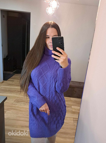 Новое, мягкое, фиолетовое свитер-платье (фото #1)