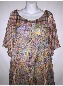 Zara naiste paisley siidist kleit, M (5 foto / 6)