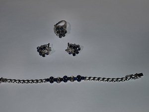 KULD 750 proov,(36,18g.) teemandid, safiirid (4 foto / 8)