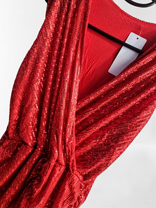 Punane pidulik sädelev kleit L