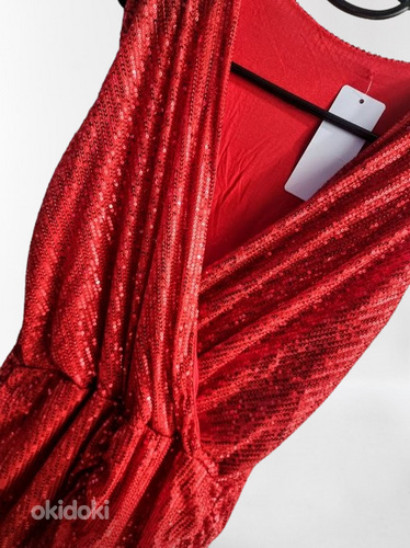 Punane pidulik sädelev kleit L (foto #1)