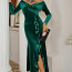 Зеленое вечернее бархатное платье L (фото #1)