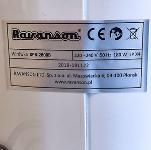 Ravanson XPB-2800B tsentrifuug (7 foto / 8)