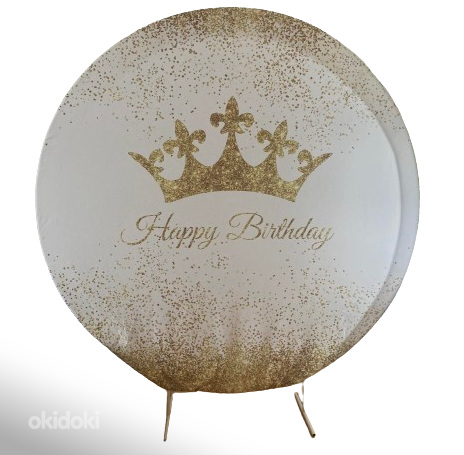 Фон для фотографий с золотой короной на день рождения принцессы (фото #3)
