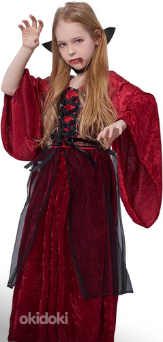 Keskaegne printsessi / nõia või vampiiri kostüüm lapsele (foto #6)