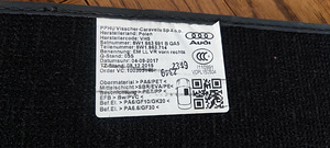 Подержанные оригинальные текстильные коврики Audi A4/S4 (B9) (3 фото из 3)